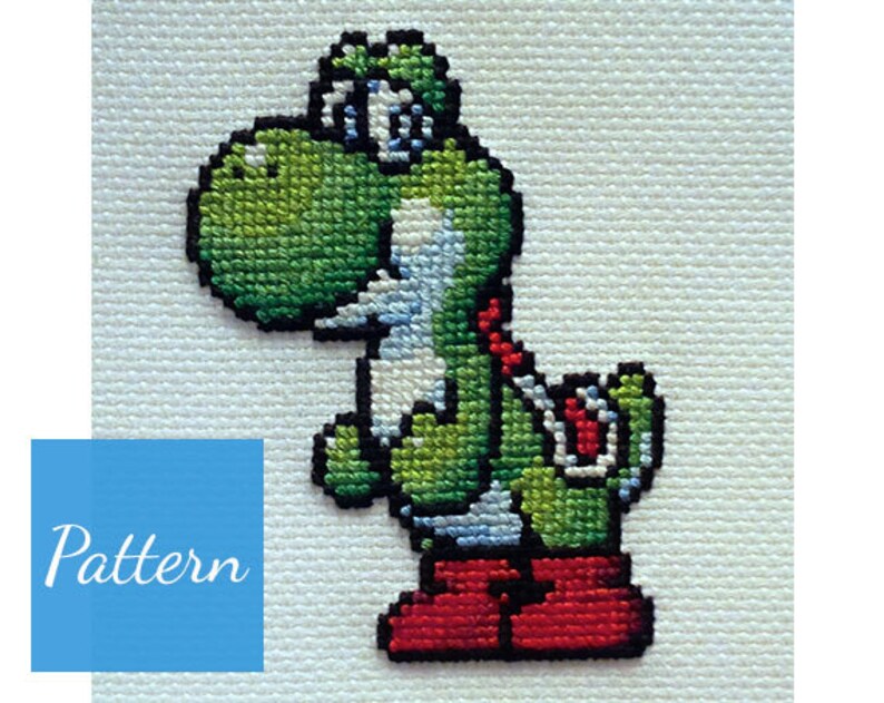 Yoshi Super Mario Cross Stitch Pattern Etsy