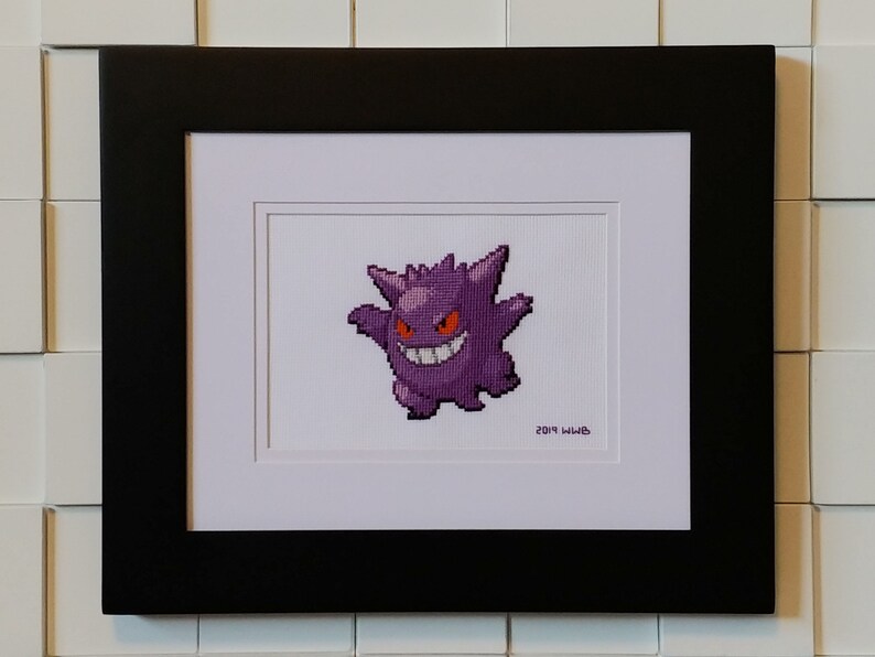Gengar Framed Cross Stitch