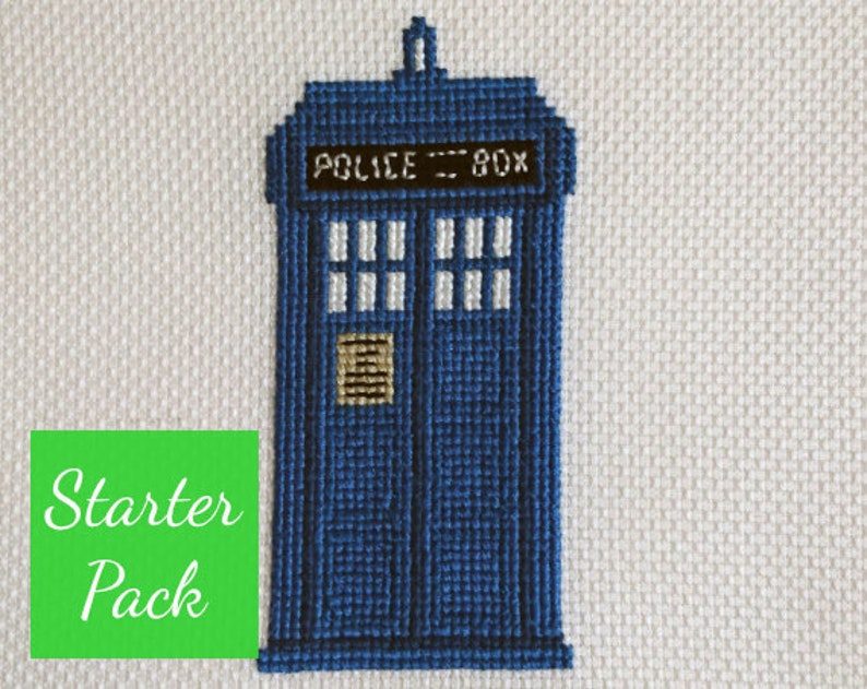 Police Box Cross Stitch Starter Pack image 1