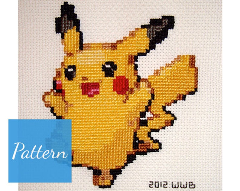 Pikachu Pokemon Cross Stitch Pattern image 1