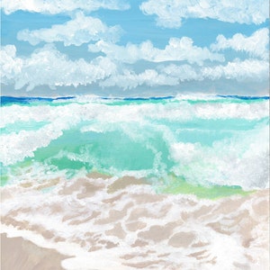 Akrylowy obraz oceanu-Print zatytułowany &quot;Sea Blues&quot;