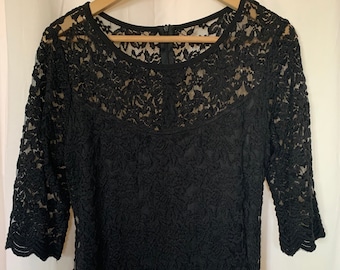 Black Lace Dress - Etsy