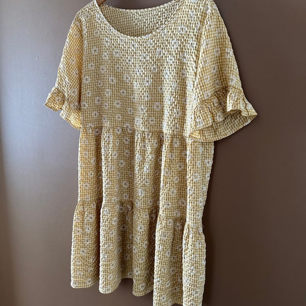 Seersucker Pastel Tiered Dress main image 0