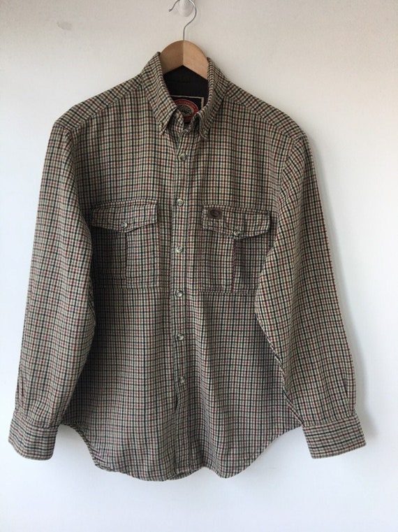 Vintage Flannel shirt, Earth tone Checked Plaid, … - image 3