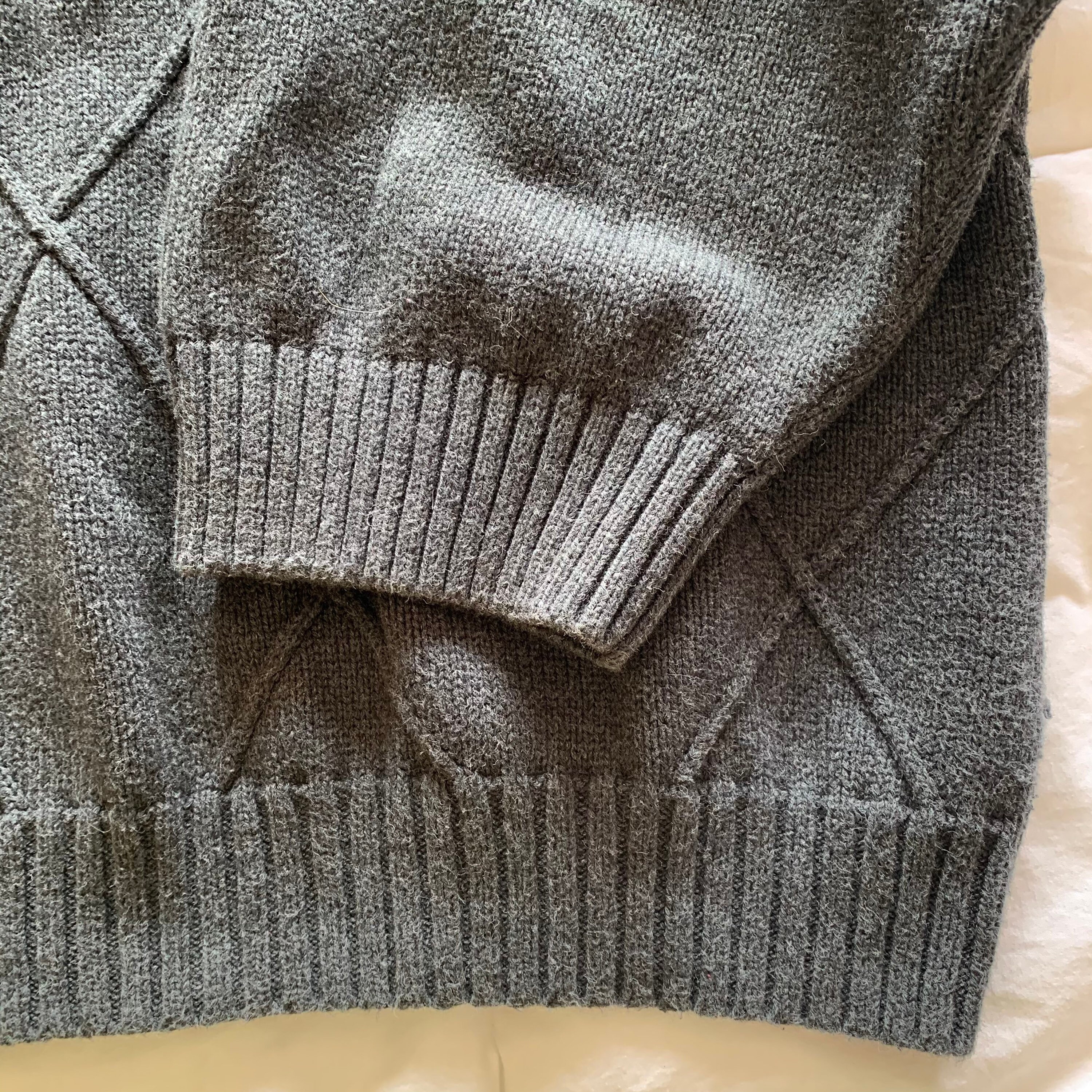 トップス 90s izod cotton knit 1990s Retro Old IZOD LACOSTE Light Blue Wool High Neck Rib