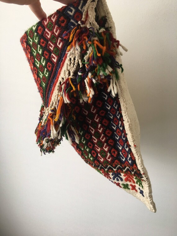 Vintage Large fringed tribal bag gypsy bag,handma… - image 5