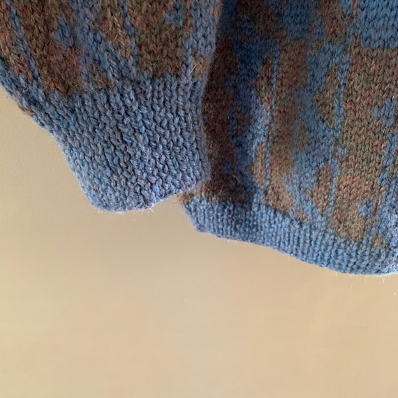 Handknit Fair isle sweater, Abstract geometric pr… - image 7