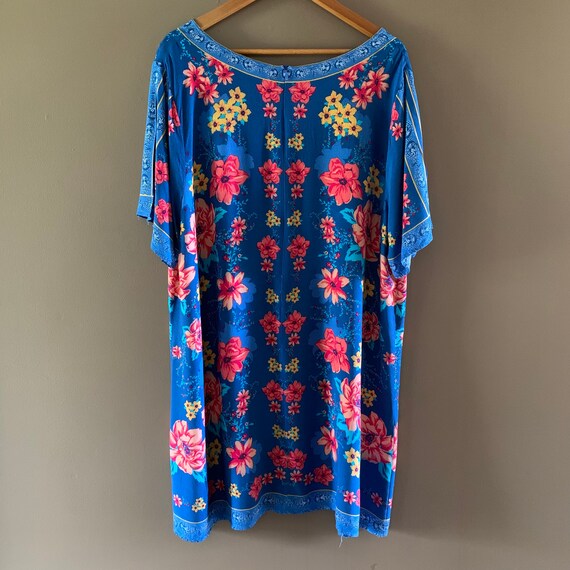 Vintage floral MuuMuu , 3X,  Blue loose fitting T… - image 2