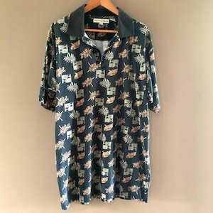 Vintage Munsingwear mens polo shirt, Munsing Wear leaf printed  polo - size large tall - Golf, athletic, summer sports