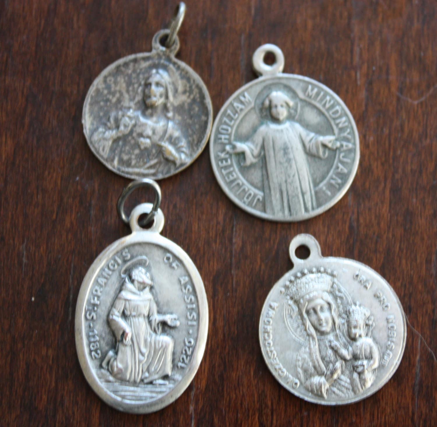 Religious medals Charms Saint medals Catholic jewelry 60s Pope Etsy