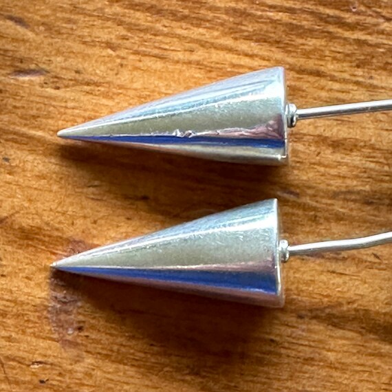 Vintage sterling silver earrings,geometric design… - image 4