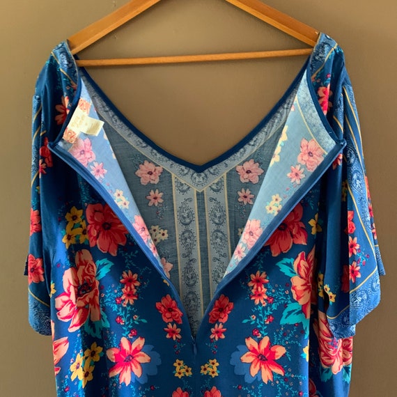 Vintage floral MuuMuu , 3X,  Blue loose fitting T… - image 3