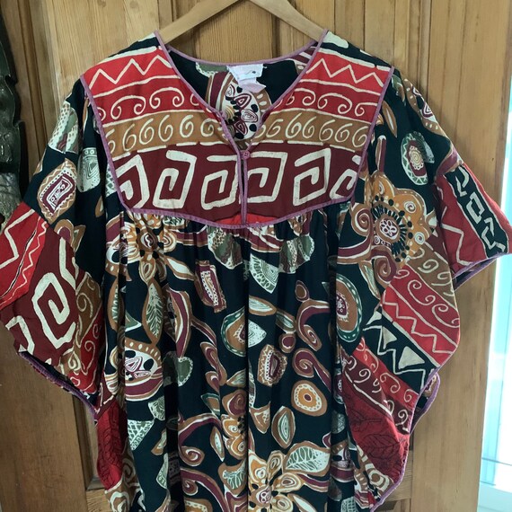 Vintage Kaftan, Batik long dress, Aboriginal prin… - image 3