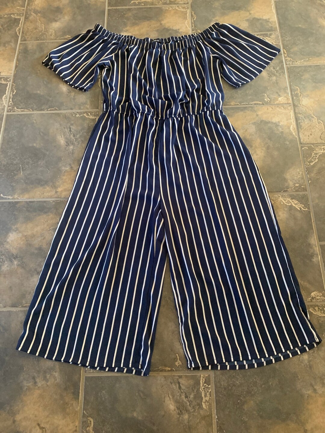 NAUTICAL BREEZE STRIPE WOVEN JUMPSUIT main image 1