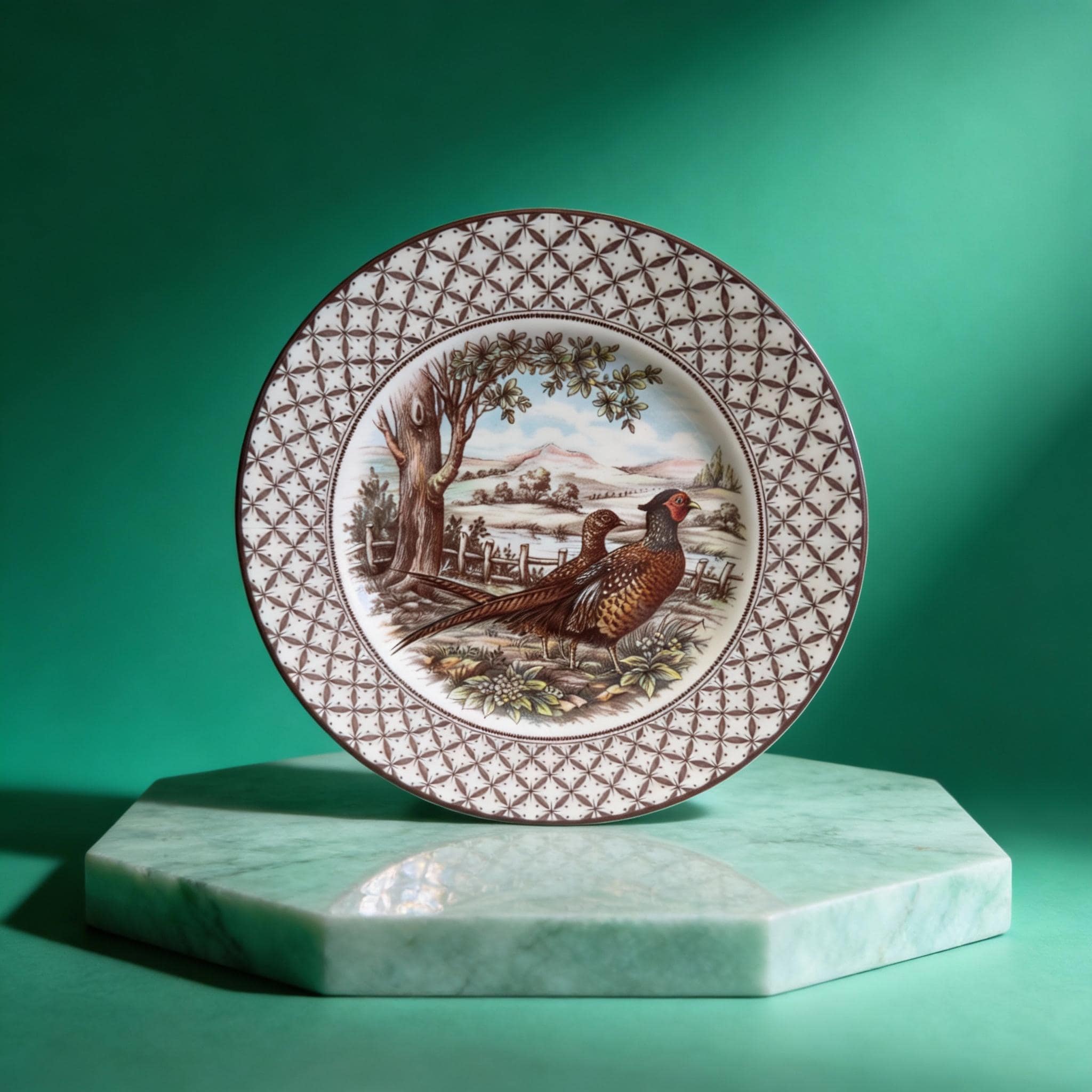 Vintage Royal Stafford Pheasant Dinner Plates - Set of 4, English