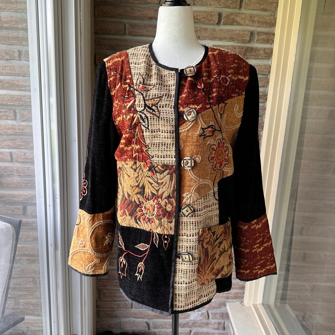 Patchwork Tapestry Coat (Medium) - Imber Vintage