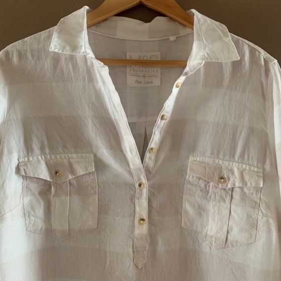 Linen Pocket shirt, Casual long Loose fit Blouse,… - image 3