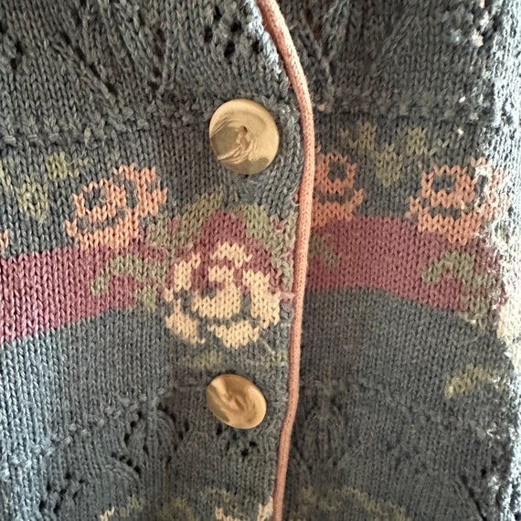 80s Knit Sweater Vest, cutout details, Button Up,… - image 5