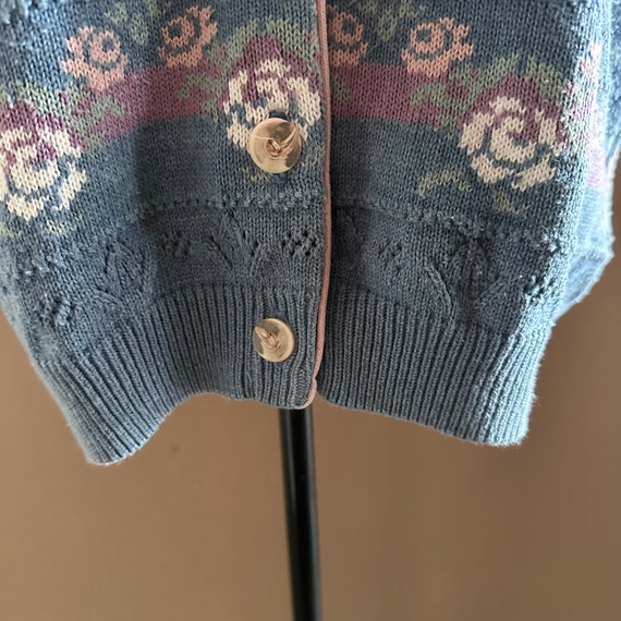 80s Knit Sweater Vest, cutout details, Button Up,… - image 4