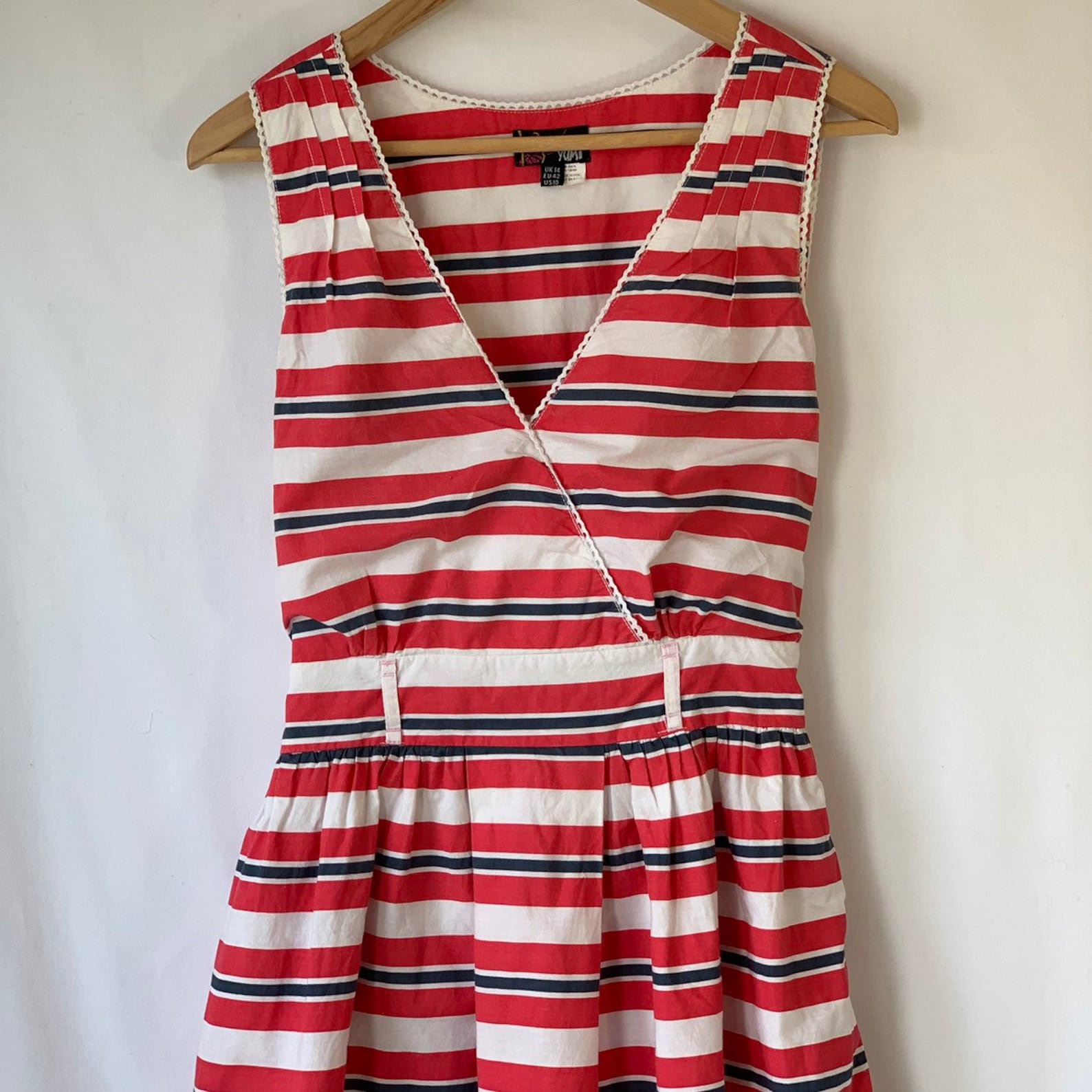 Vintage Stripe Dress Red White Blue Cotton Sun Dress Full - Etsy