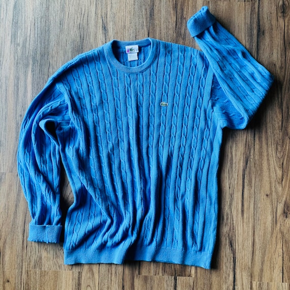 Generel Forbipasserende Udråbstegn LACOSTE Sweater 80sblue Cable Knit Pullover Sweater Green - Etsy Israel