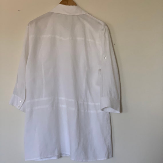 White Linen Blouse, Tunic top, Pure Linen ,Minima… - image 4