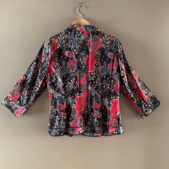 Paisley floral blouse, Modern Bohemian Paisley Pr… - image 2