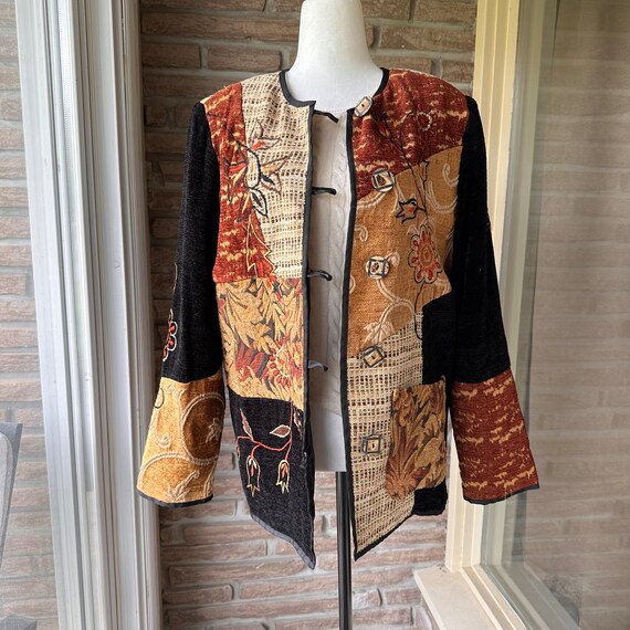 Vintage Tapestry Patchwork Velvet Jacket: Embroid… - image 3
