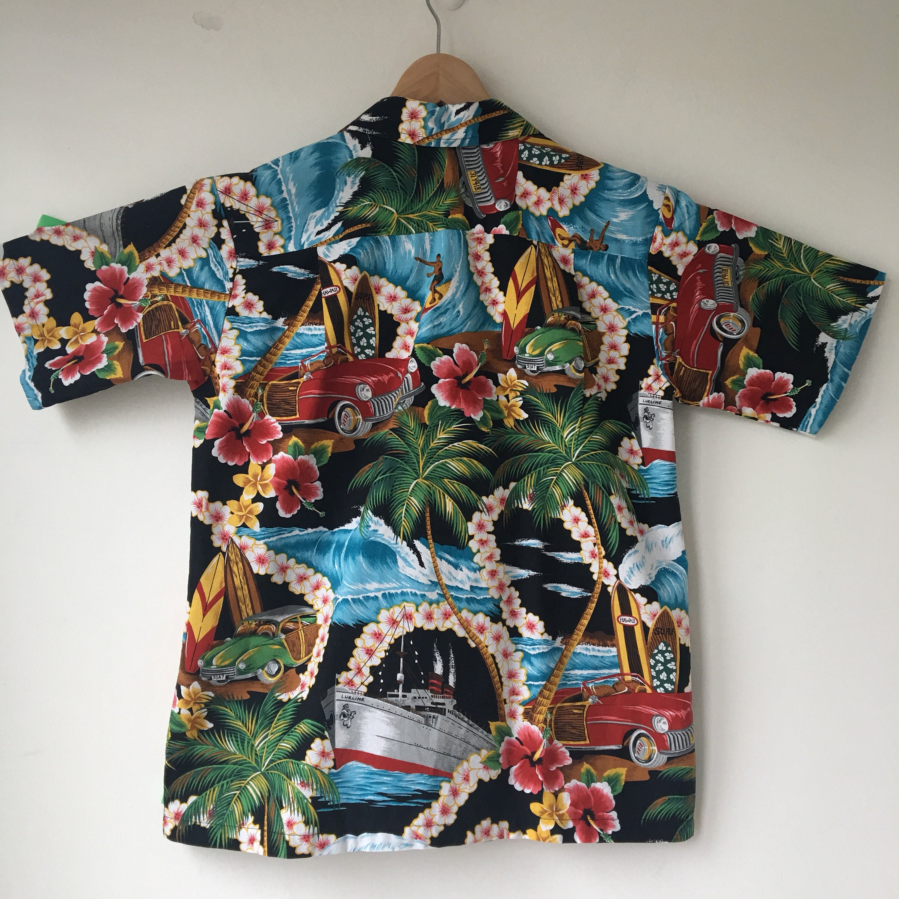 Hawaiian Shirt 80s Button up Short sleeves Pure cotton Nui | Etsy