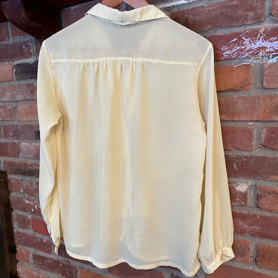 トップス SHEER FLAT COLLAR BLOUSE light yellow Sheer Blouse with Collar - Light beige - Ladies | H&M CA