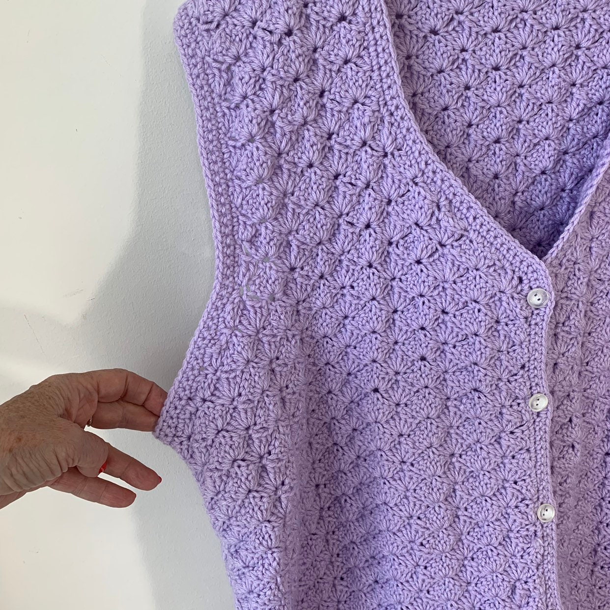 Lavendel Gehaakt vest mouwloos vest hand gehaakte shell Etsy
