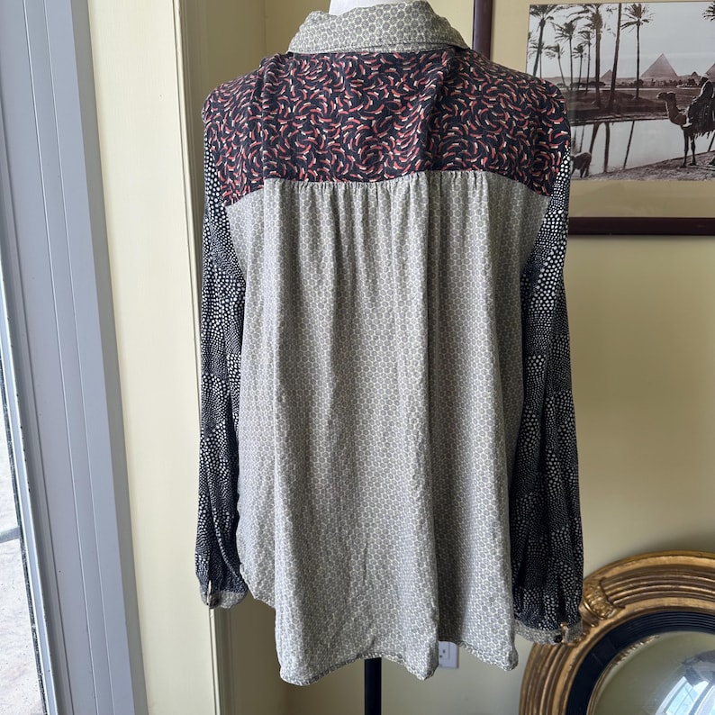 Vintage MaEve Anthropologie Bohemian Print Rayon Top (2X) image 3
