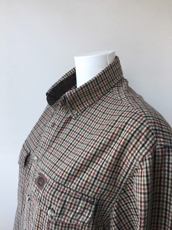 Vintage Flannel shirt, Earth tone Checked Plaid, … - image 9