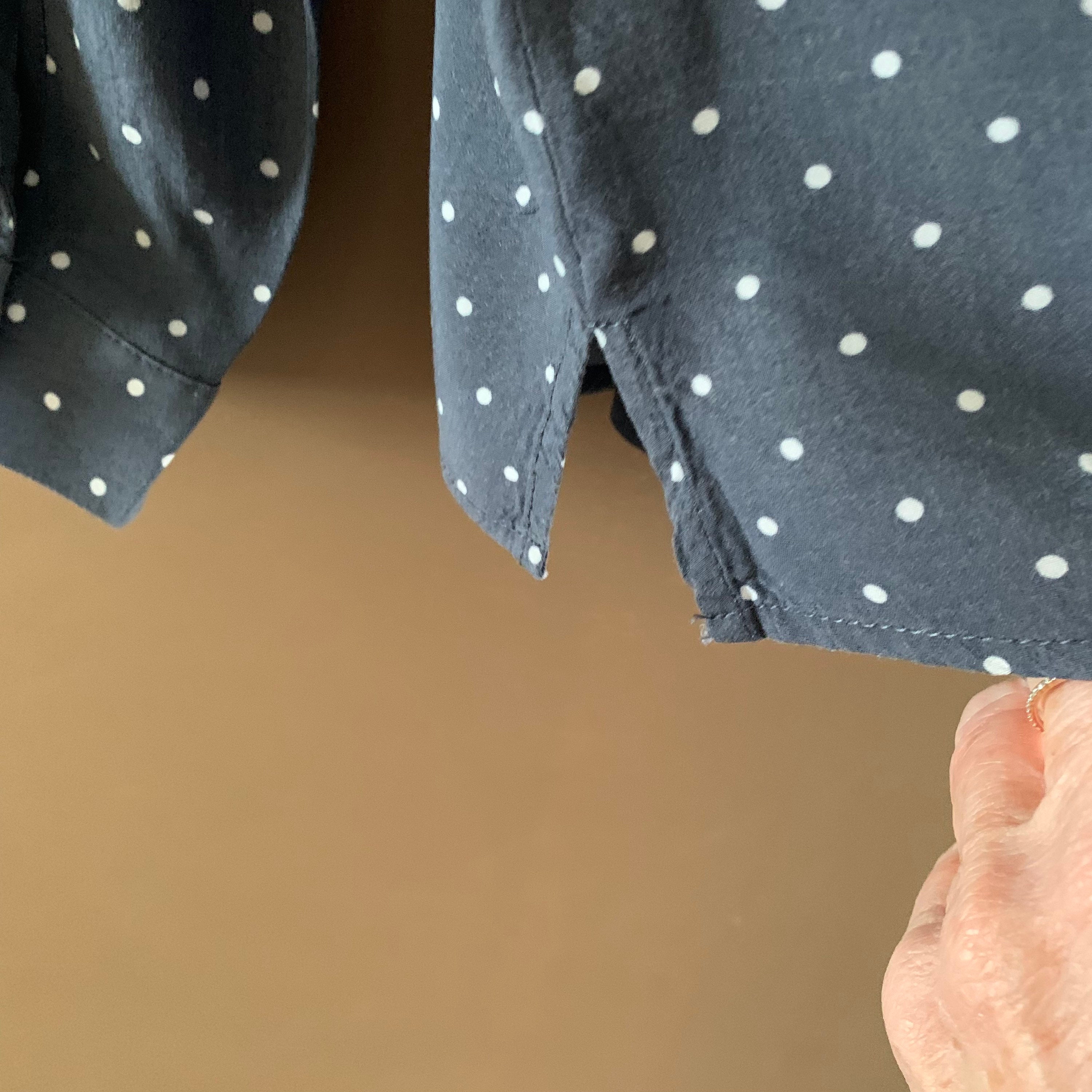 トップス 60s custom needle polka dot shirt As Is – 1960s Multi Colored Polka Dot Long Sleeve Button Up