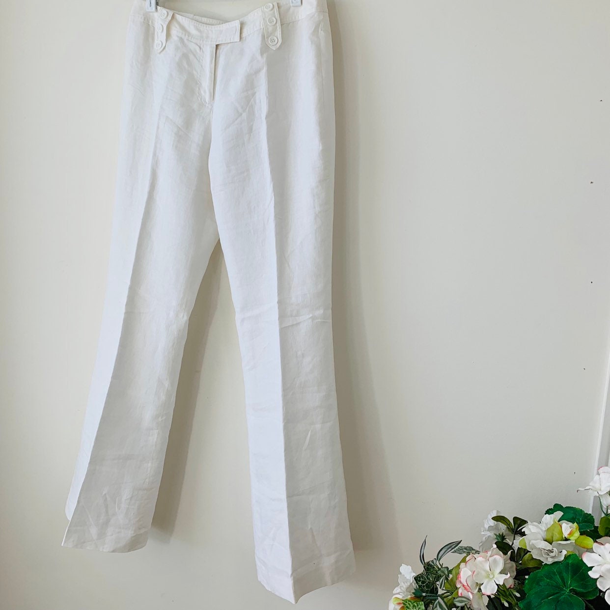 ~90's Japan製 2Tuck White Linen Slacks 90's Japan製 2Tuck White Linen Slacks - メルカリ