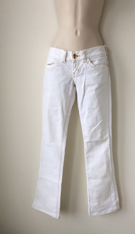 Vintage  white jeans  cotton with gold details 5 p