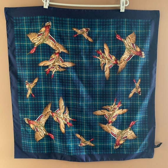 Wild Duck Print Scarf Ducks Against a Blue Green Plaid - Etsy Israel