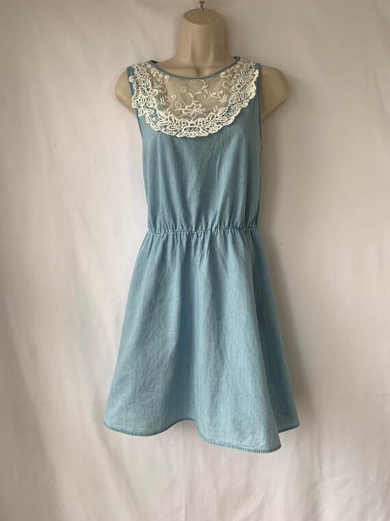 jean and lace dress