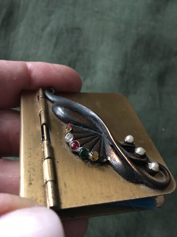 Brass Pocket Brush with case Mid century design Cl