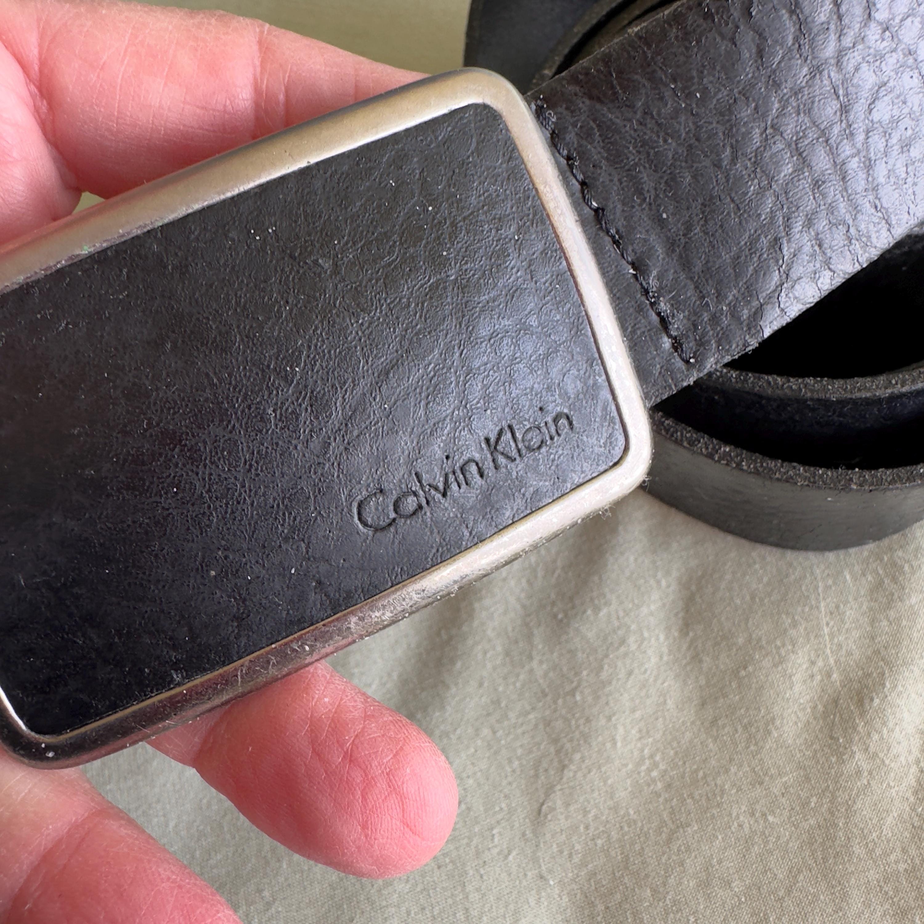 Elegant Black Leather Belt Genuine Leather Hide/Hair 36” Calvin Klein USA Calvin Klein Leather Black Belts for Women for sale | eBay main image 2