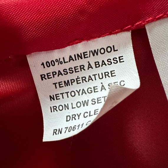 Vintage Red Boiled Wool Jacket: Flutter Collar Ho… - image 8