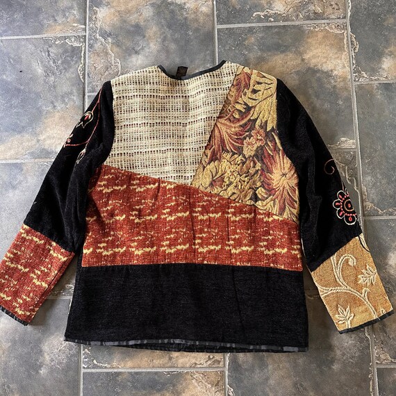 Vintage Tapestry Patchwork Velvet Jacket: Embroid… - image 8