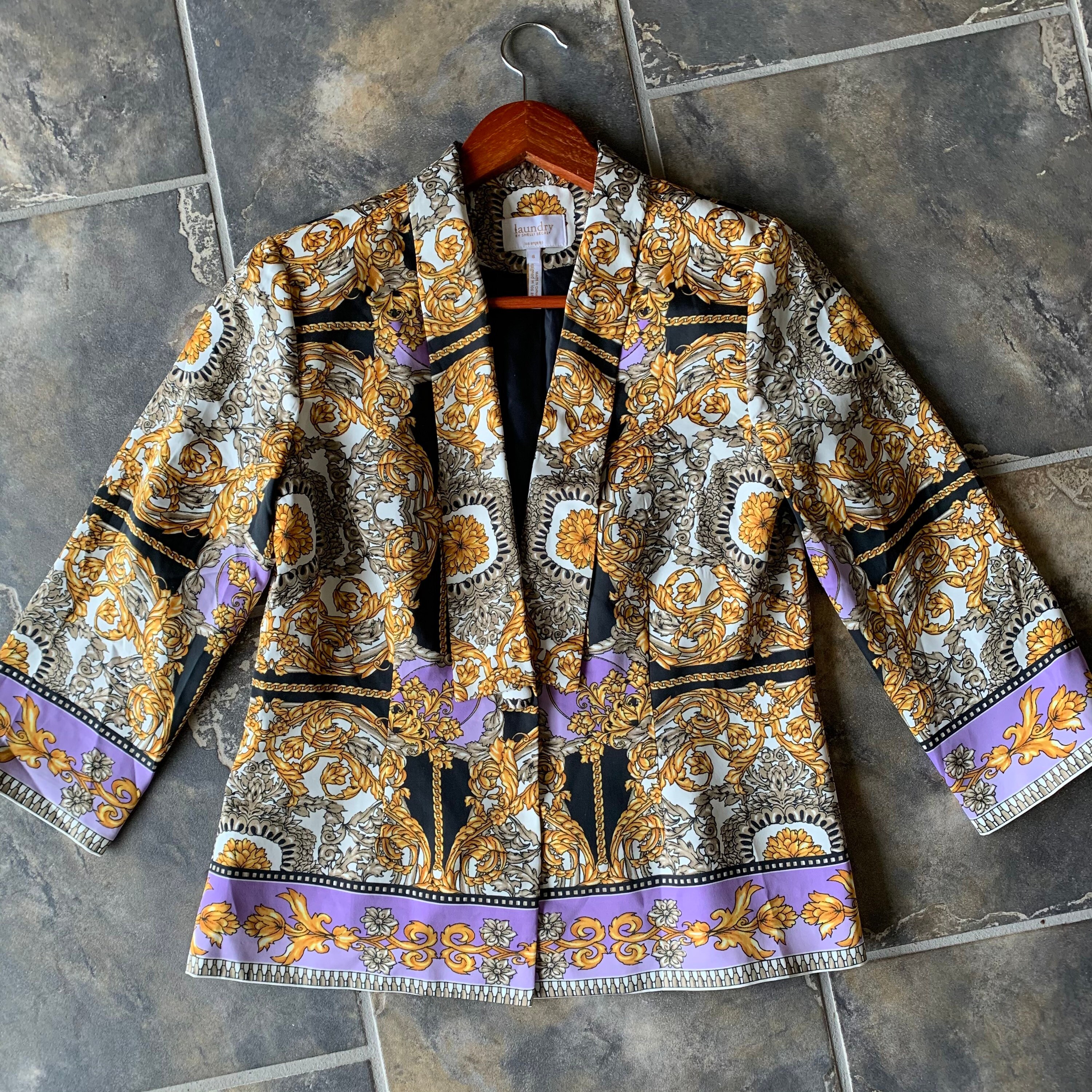 Baroque print beach jacket best sale