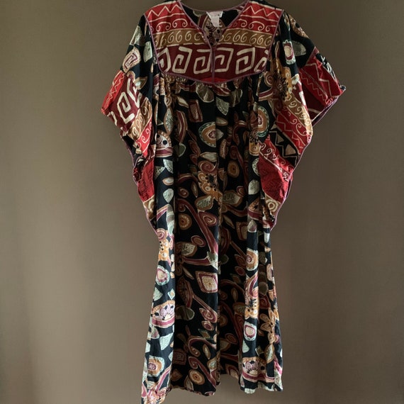 Vintage Kaftan, Batik long dress, Aboriginal prin… - image 4