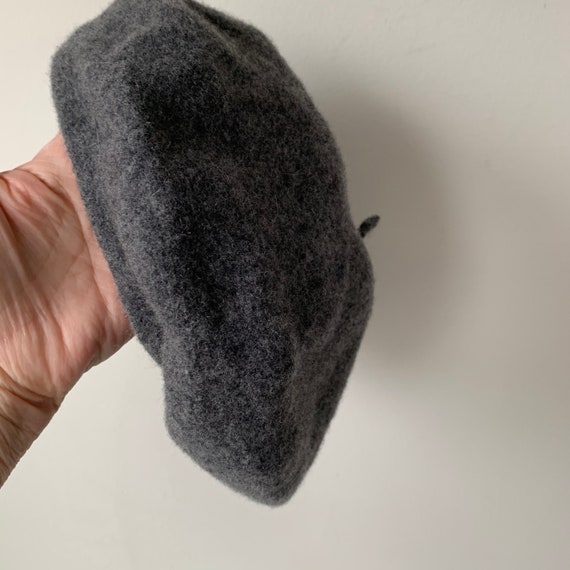 Gray Wool Beret Classic French Tam Womens Vintage