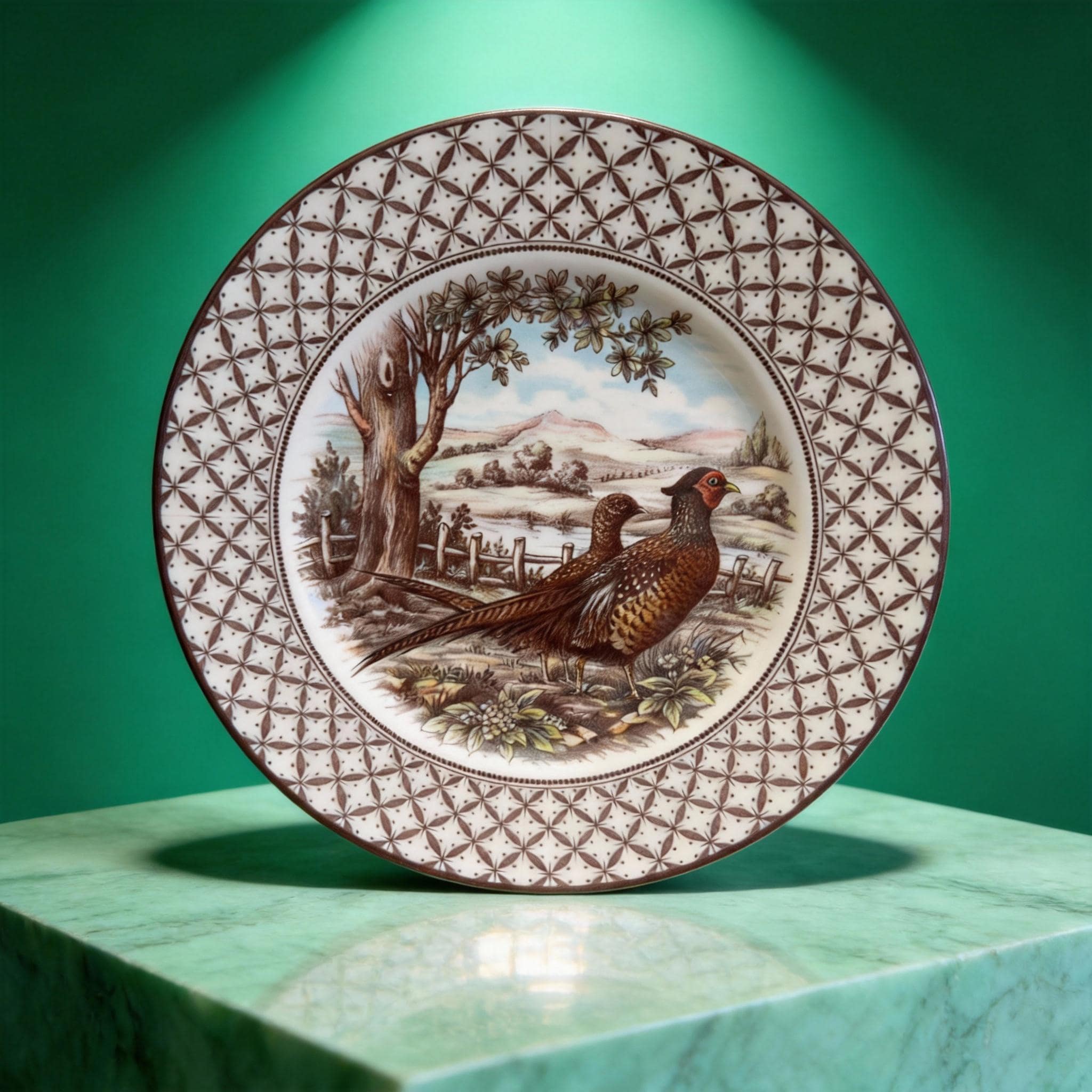 Vintage Royal Stafford Pheasant Dinner Plates - Set of 4, English