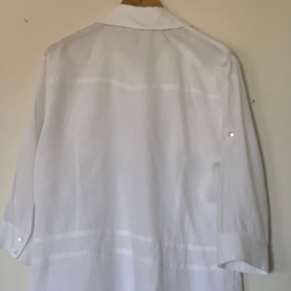 White Linen Blouse, Tunic top, Pure Linen ,Minima… - image 3