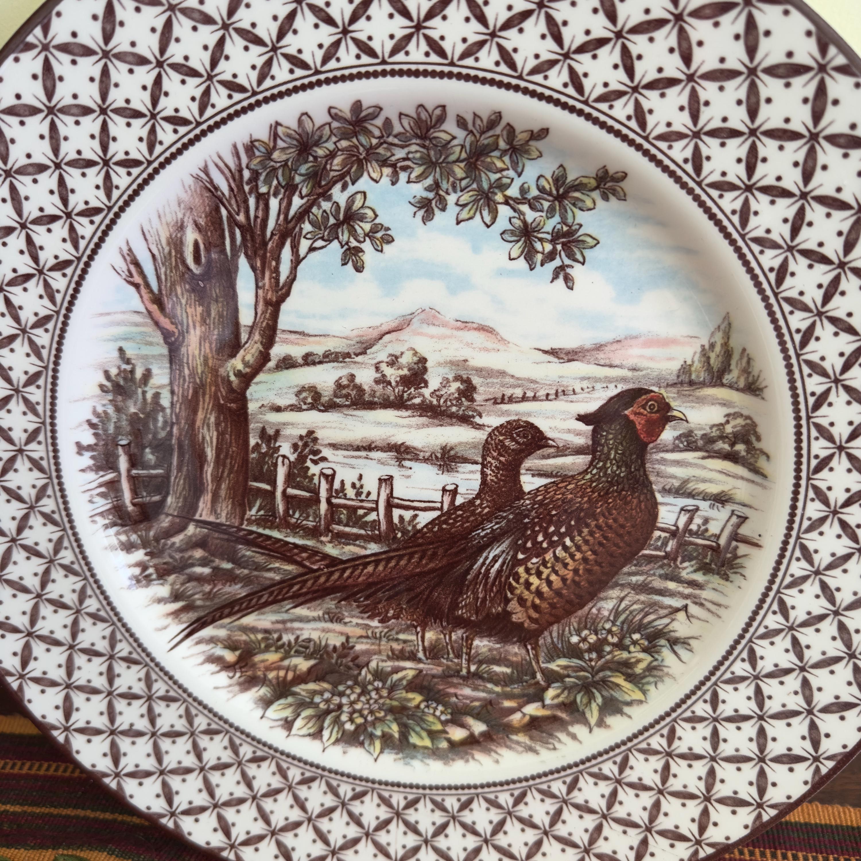 Vintage Royal Stafford Pheasant Dinner Plates - Set of 4, English