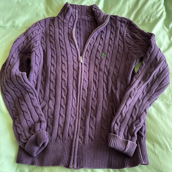 雰囲気抜群”90s POLO RALPH LAUREN cardigan y2k Vintage 90's Y2K Polo By Ralph Lauren Cardigan - Light Blue