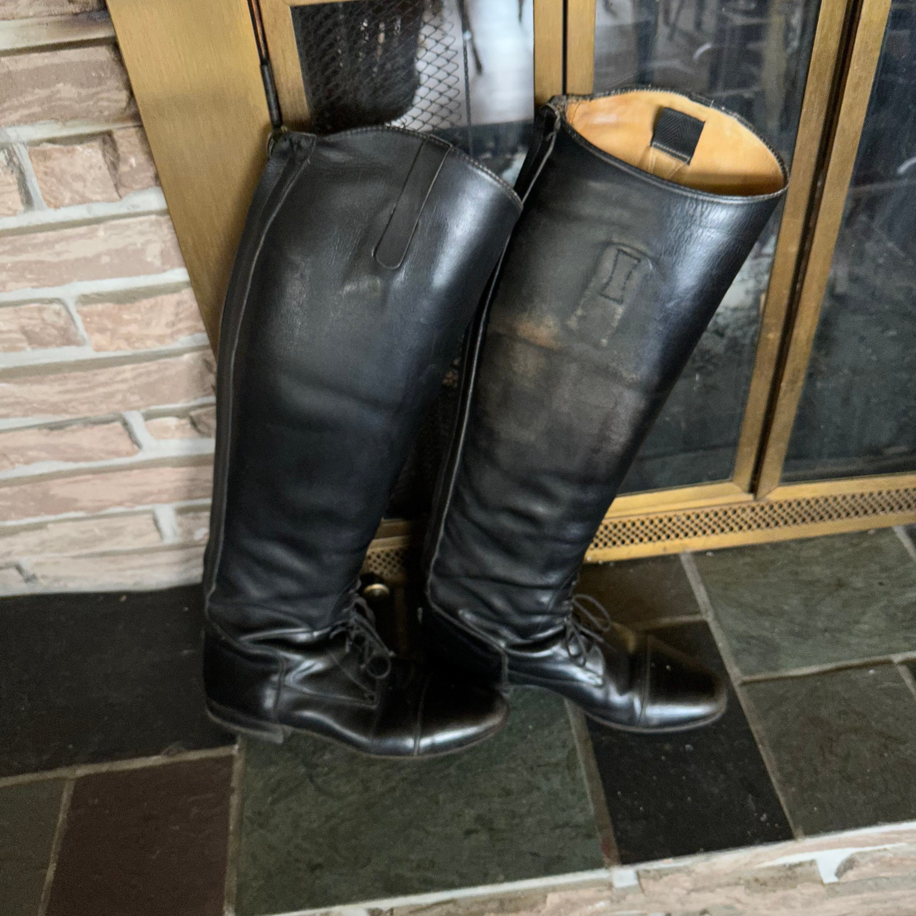 KONIGS Riding Boots, Black Equestrian Leather Dressage Boots 